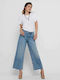 Only High Waist Women's Jean Trousers Flared Blue Denim