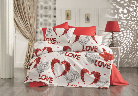 Dimcol Пухено Единично 160x240бр Страст 303 White / Red
