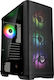 BitFenix Nova Mesh SE TG RGB Геймърско бюро Midi Tower Компютърна кутия със страничен прозорец Черен