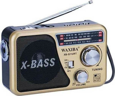 Waxiba XB-521URT Portable Radio Rechargeable with USB Gold