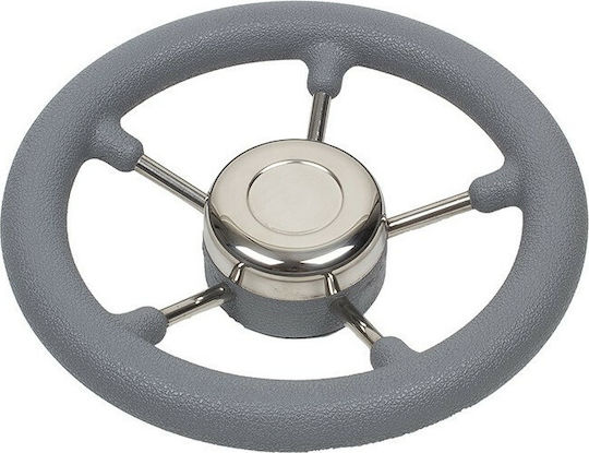 Eval Τιμονι 280mm Ακτινωτό Inox με Γκρι Επένδυση Πολυπροπυλενιου Γκρι