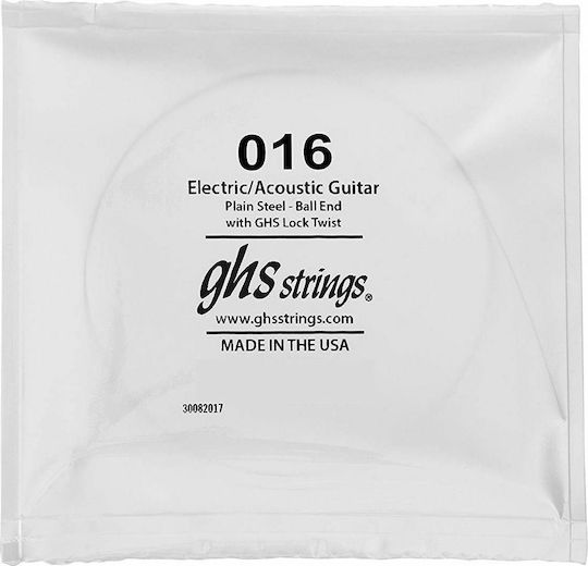 GHS Strings Single Plain Steel Electric Guitar String 16 Inch Ball End