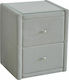 Wilton Bedside Table with Fabric Cover Grey Stone 46x41x57cm