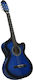 vidaXL Semi-Acoustic Guitar Western Acoustic Cutaway Guitar Cutaway with Equalizer and 6 Strings Blue