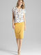 Figl M658 Pencil Midi Skirt in Yellow color 129746