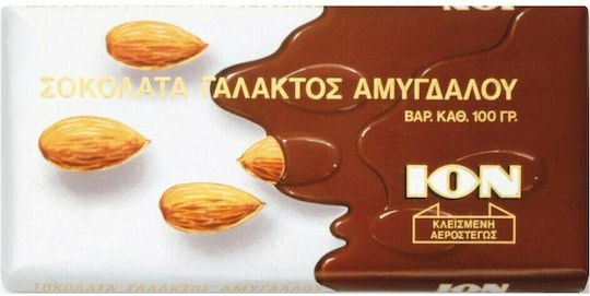 ION Σοκολάτα Γάλακτος Ολόκληρα Αμύγδαλα 100gr