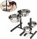 Camon Stainless Steel Bowl Food & Water for Dog & Cat with Base 2x 1.6lt 21cm in Silver Color