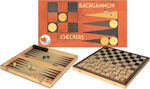 Egmont Backgammon / Draughts Wooden with Pawns 42x42cm