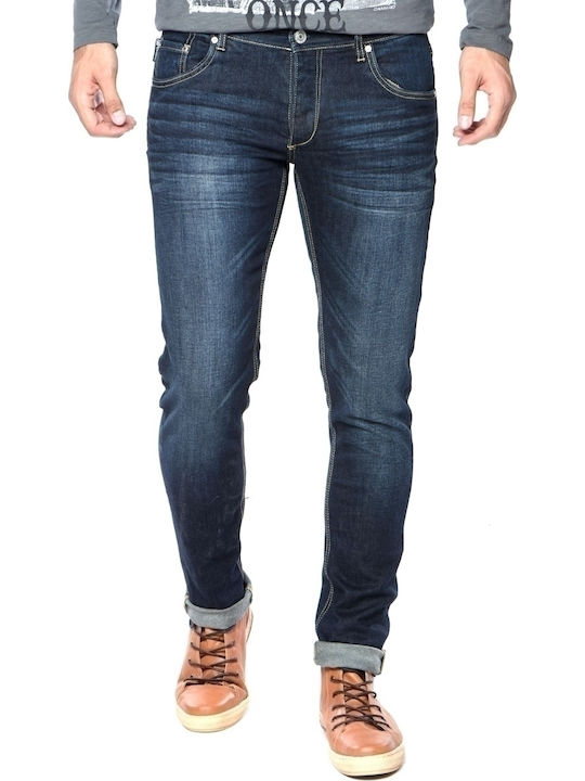 17501-350-0621 Herren Jeanshose Elastisch Slim Fit Marineblau