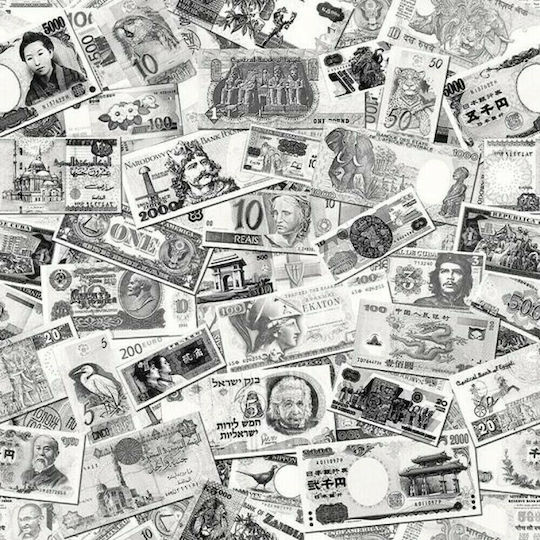 Wall Wallpaper Banknotes Fabric Black 1000x53cm