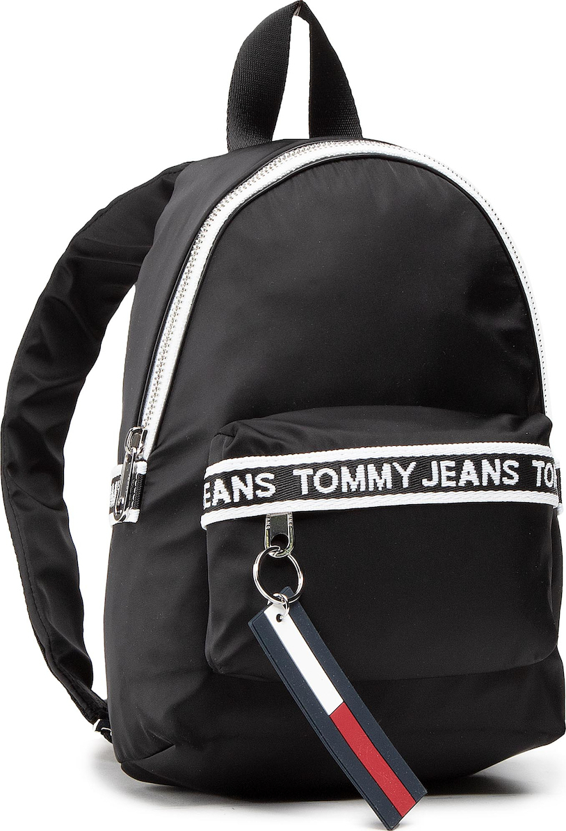 Tommy Hilfiger Tjw Mini Logo Tape Υφασμάτινο Σακίδιο Πλάτης Μαύρο