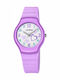 Calypso Analog Kinderuhr 32mm Lila mit Gummi-Lederarmband