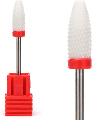 Safety Nail Drill Ceramic Bit with Cone Head Red