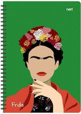 Next Spiral Notebook Ruled A4 105 Sheets 3 Subjects Trends Frida Green 1pcs