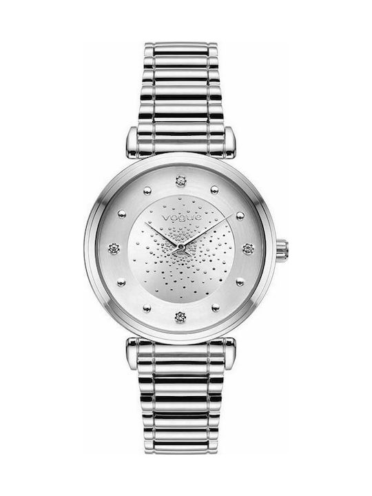 Vogue Bind Watch with Silver Metal Bracelet