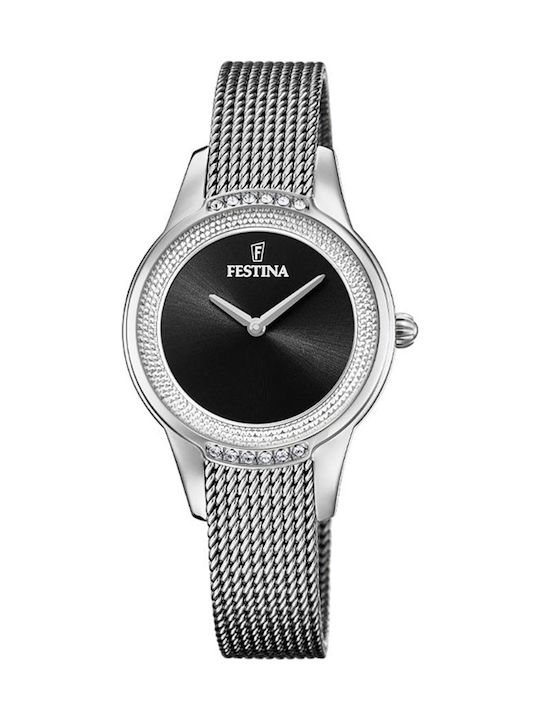 Festina Γυναικείο Ρολόι 30mm Μπαταρίας με Ασημί...