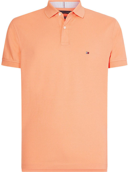 Tommy Hilfiger Ανδρικό T-shirt Polo Πορτοκαλί