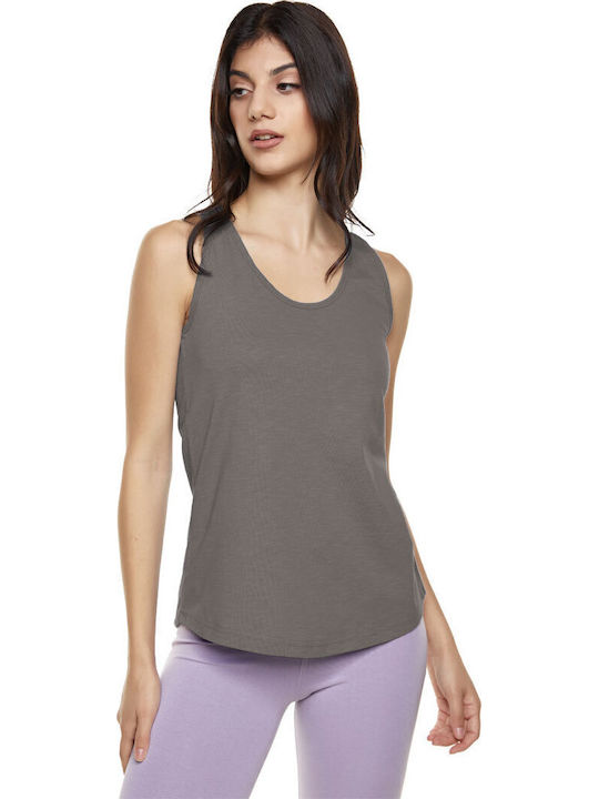 Bodymove Damen Sport Bluse Ärmellos Gray