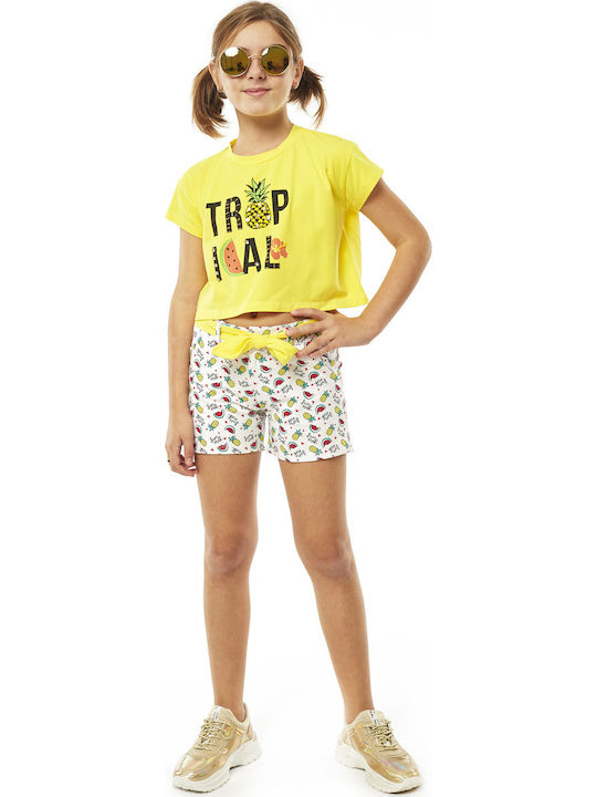 Εβίτα Kids Set with Shorts Summer 2pcs Yellow