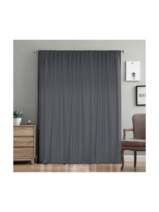 Lino Home Κουρτίνα με Τρέσα Samos Gray 300x275εκ.