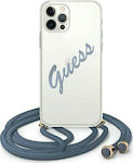 Guess Script Vintage Back Cover Πλαστικό Μπλε (iPhone 12 / 12 Pro)