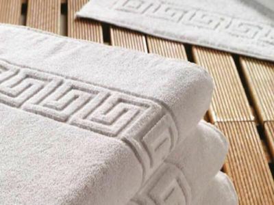 Hotel Bathroom Towel Meander 140x70 cm 500gsm White