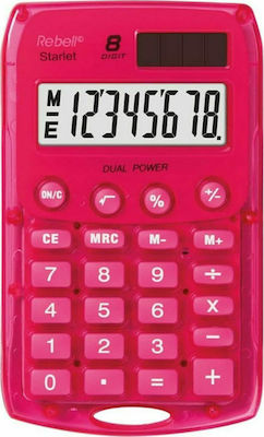 Rebell Αριθμομηχανή Τσέπης Starlet 8 Ψηφίων σε Ροζ Χρώμα