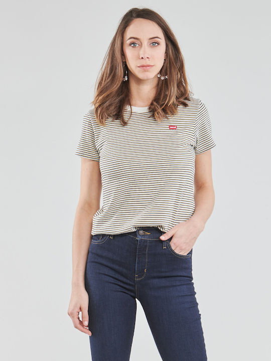 Levi's Women's T-shirt Striped Beige