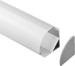 Atman External Aluminum Profile for LED Strip Corner with Opal Cover 200x3x3cm