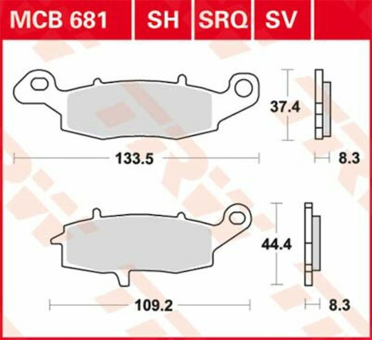 TRW Τακάκια Μοτοσυκλέτας Εμπρός Τακάκια Lukas Dl650 Versus 650 για Kawasaki GPZ / KLE 650 / Z750 / ZR-7 / ZR-7S Yamaha XT