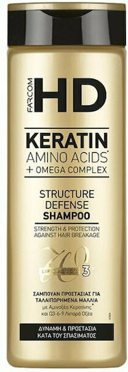 Farcom HD Keratin Structure Defense Σαμπουάν Αναδόμησης/Θρέψης & Λάμψης για Εύθραυστα Μαλλιά 400ml