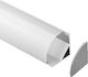 Atman Extern Aluminiumprofil für LED-Streifen Ecke mit Opal Abdeckung 200x1.6x1.6cm