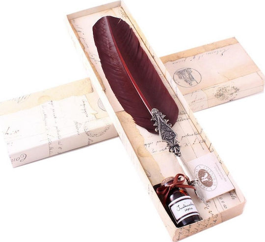 Francesco Rubinato 7027 Set Kalligraphie Füllfederhalter mit Feder Dunkelrot mit Rot Tintenfarbe