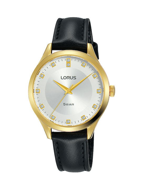 Lorus Watch with Black Leather Strap