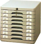 Groovy Plastic Desktop Drawer 8 Number of Spit With Lock Gray 0.22.114