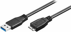Powertech Regulat USB 3.0 spre micro USB Cablu Negru 0.5m (CAB-U142) 1buc