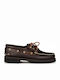Tractor Men's Leather Boat Shoes Brown