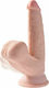 King Cock Triple Density Ρεαλιστικό Dildo με Όρχεις και Βεντούζα Flesh 15cm