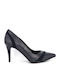 Envie Shoes Pointed Toe Stiletto Navy Blue High Heels