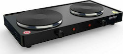 Brock EP 200 BK Enamel Countertop Double Burner Black