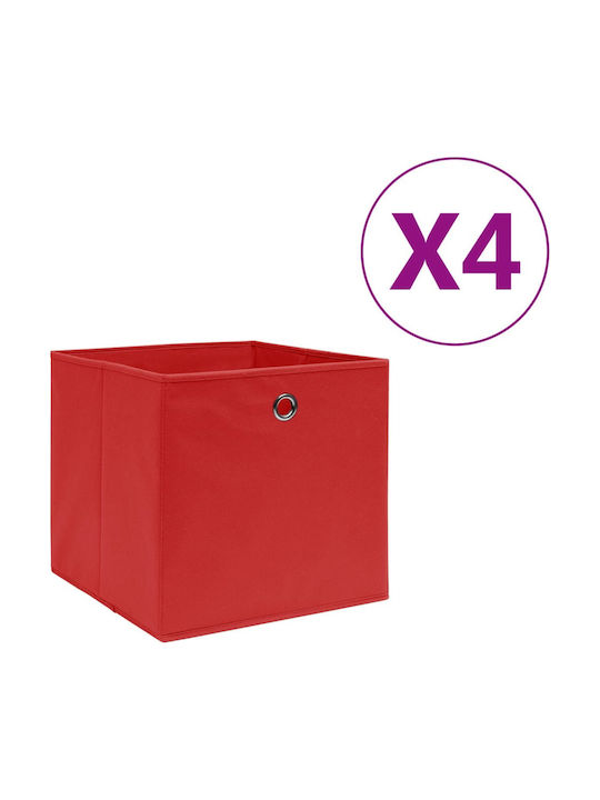 vidaXL Stoff Aufbewahrungsbox Rot 28x28x28cm 4S...