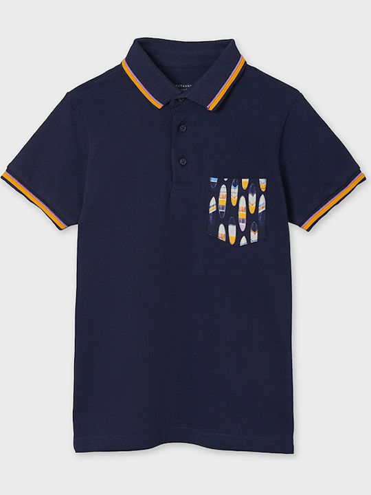 Mayoral Kids Polo Short Sleeve Navy Blue