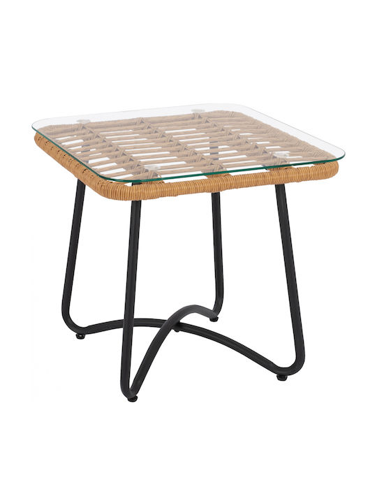 Auxiliary Outdoor Metal Table Μπεζ 50x50x48.5cm