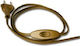 Arditi Accessory for Lighting Fixtures Portable Lamp Cable 2x0.75 with Gold Switch (1.5m) Gold 020082