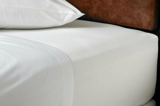 Le Blanc Hotel Sheet White Queen Size 240x280cm Cotton & Polyester 1pcs