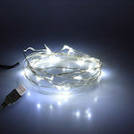20 Λαμπάκια LED 2μ. Λευκά USB σε Σειρά