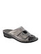 30242N Δερμάτινα Γυναικεία Ανατομικά Σανδάλια Γκρι