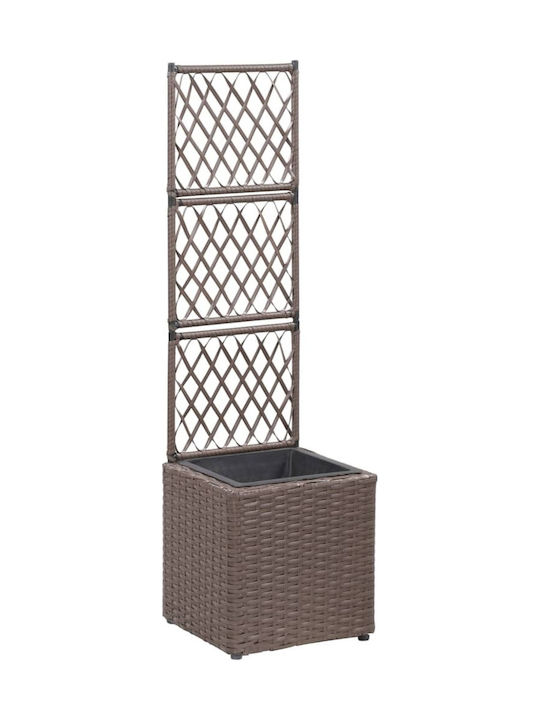 vidaXL Raised Wooden-Frame Brown Flower Pot Plastic Brown 30x30x107cm