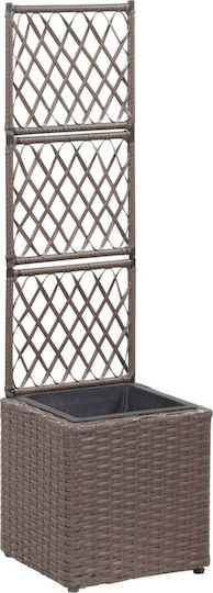vidaXL Raised Wooden-Frame Brown Flower Pot Plastic Brown 30x30x107cm