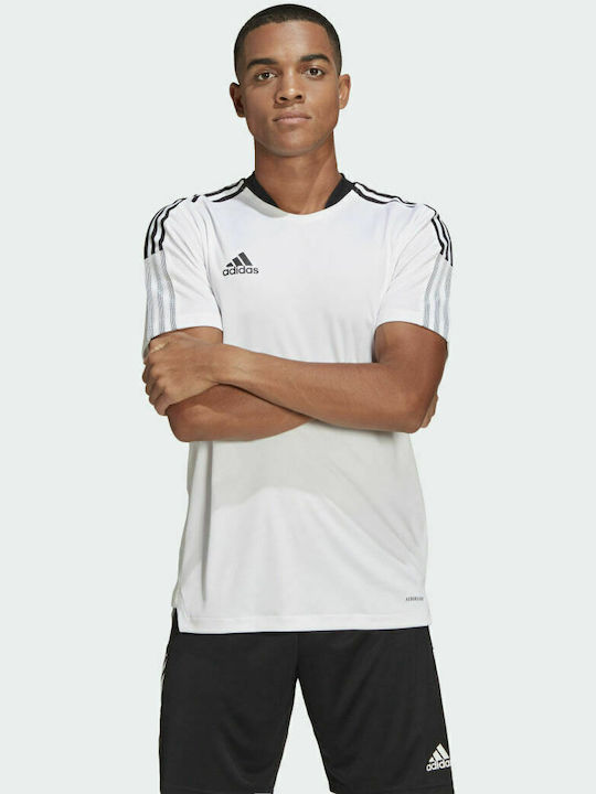 Adidas Tiro 21 Training Jersey Αθλητικό Ανδρικό T-shirt Λευκό με Λογότυπο